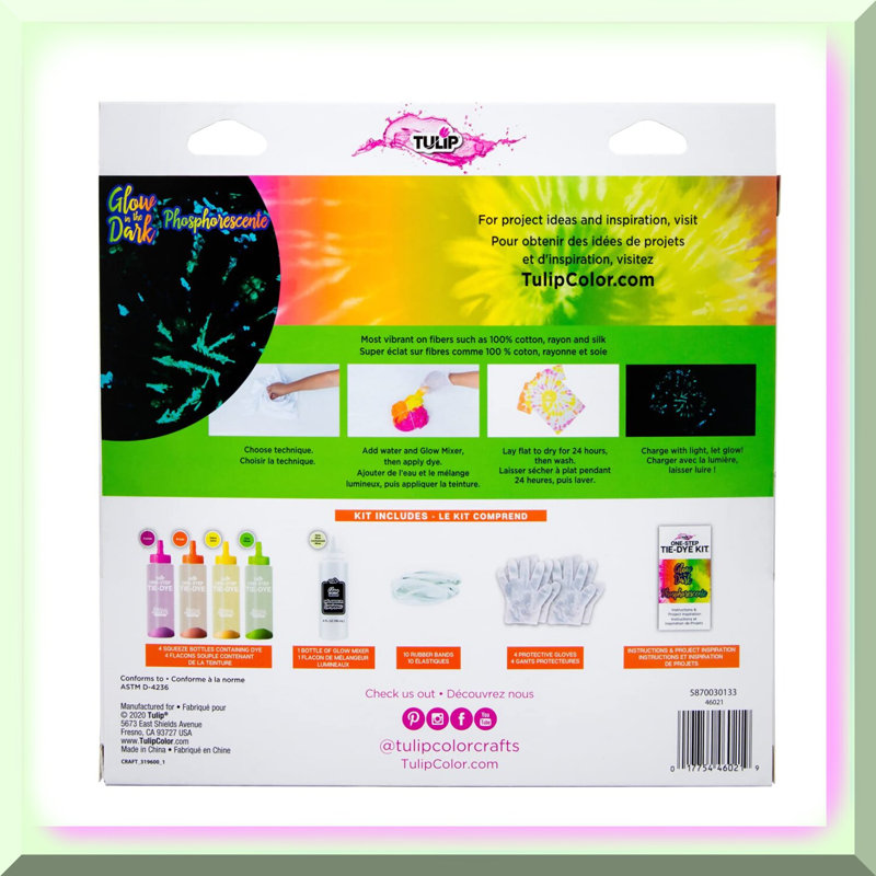 Glowing Fabric Tie-Dye Kit with Neon Dyes