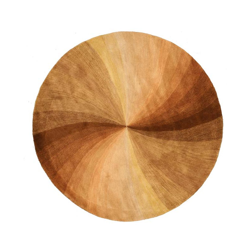 Ava Trendy Light Brown Hand Tufted Wool Area Rug, Round 7'9"