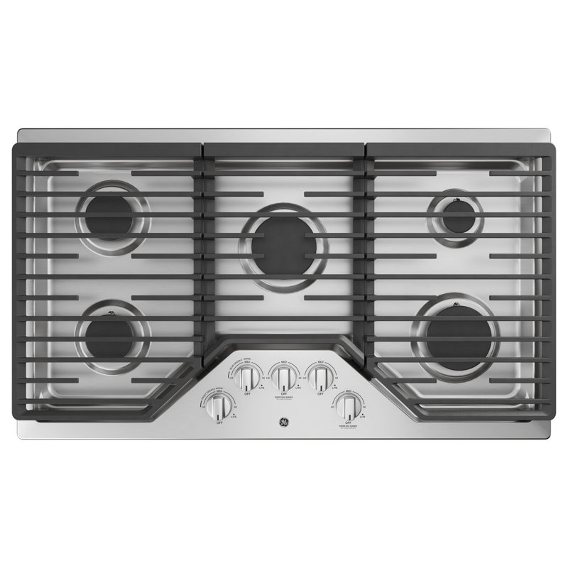 Built-in 36" Gas Cooktop with 5 Burners, Stainless Steel