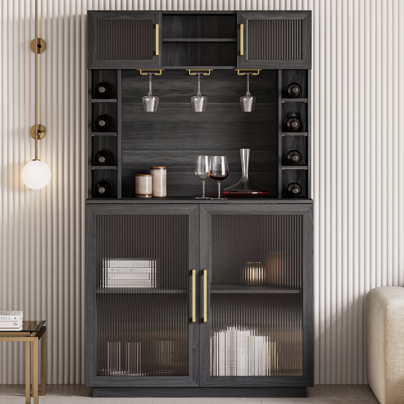 Pamplona 42'' Bar Cabinet, Black
