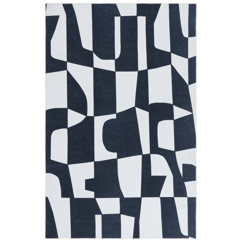 Amalea Performance Machine Washable Abstract Rug, Rectangle 4' x 6'