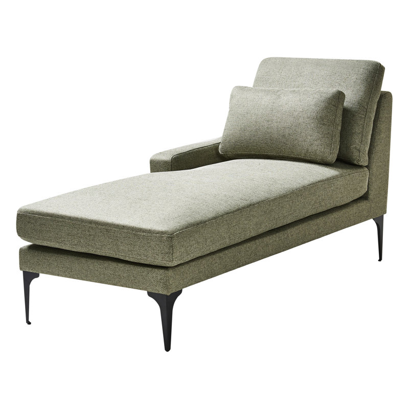 Deaveon Upholstered Chaise Lounge, Right Hand Facing, Green