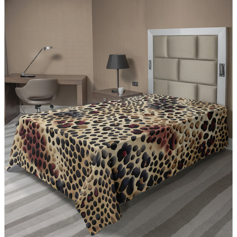 Twin Leopard Print Polyester Microfiber Flat Sheet