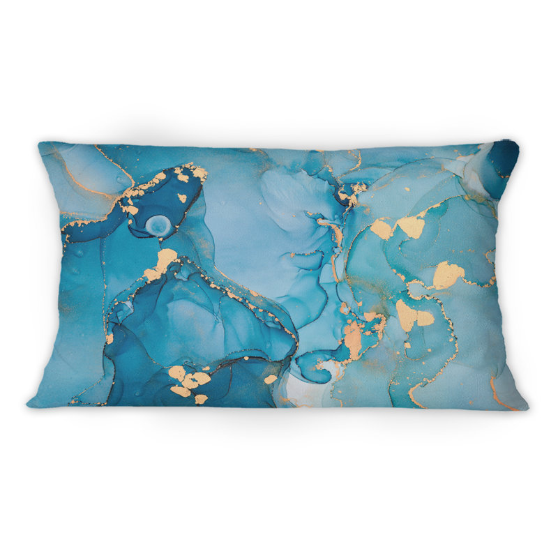 Coussin 12 "x 20" Blue and Gold