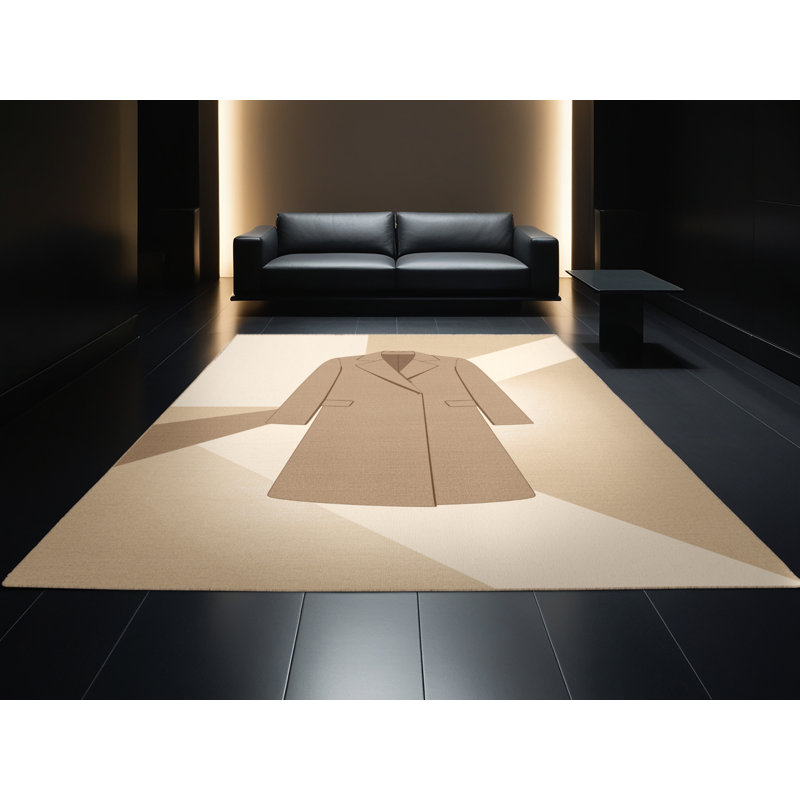 Tapis traditionnel beige de couleur unie lavable à la machine Benson, 5 x 7