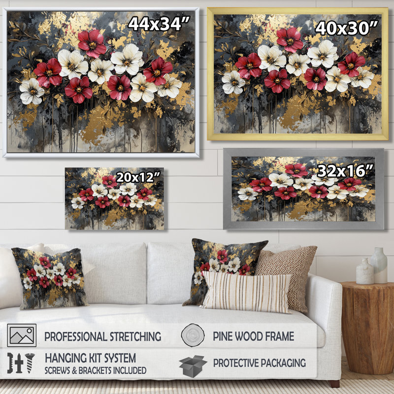Cristal violet fleurs Wild Harmony II - cornouiller, art mural, H 16 po x l 32 po, Toile tendue, Ne s'applique pas