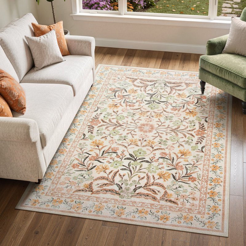  Tapis lavables antidérapants Boho, Rectangle 5 pi x 7 pi