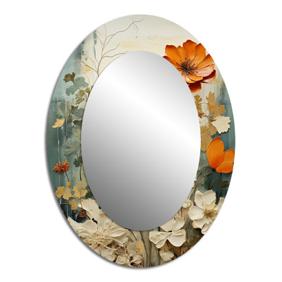 Natures Symphony - grand miroir mural ovale sur métal