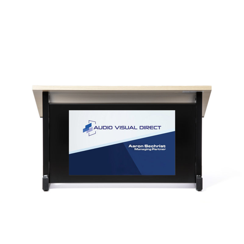 14'' Black and Beech Tabletop Lectern with Steel Frame