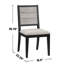 De 2 chaises de salle à manger grises et noires, base en contreplaqué robuste, siège de 19 pouces, revêtement, conception rectangulaire pour les meubles noirs, stabilité de la base robuste, hauteur du siège, tissu, style
