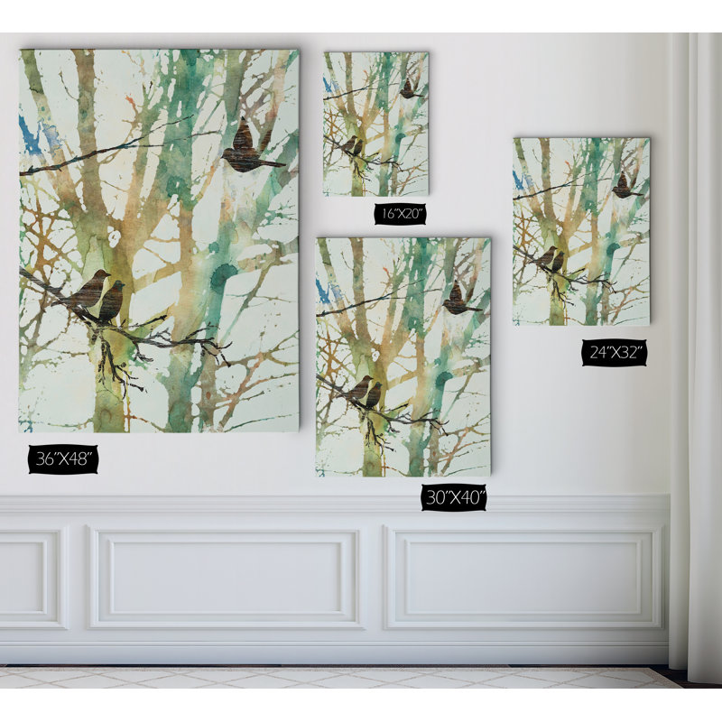 «Botanical Birds I», reproduction d'impression sur toile, H 24 po x l 32 po x P 1,5 po