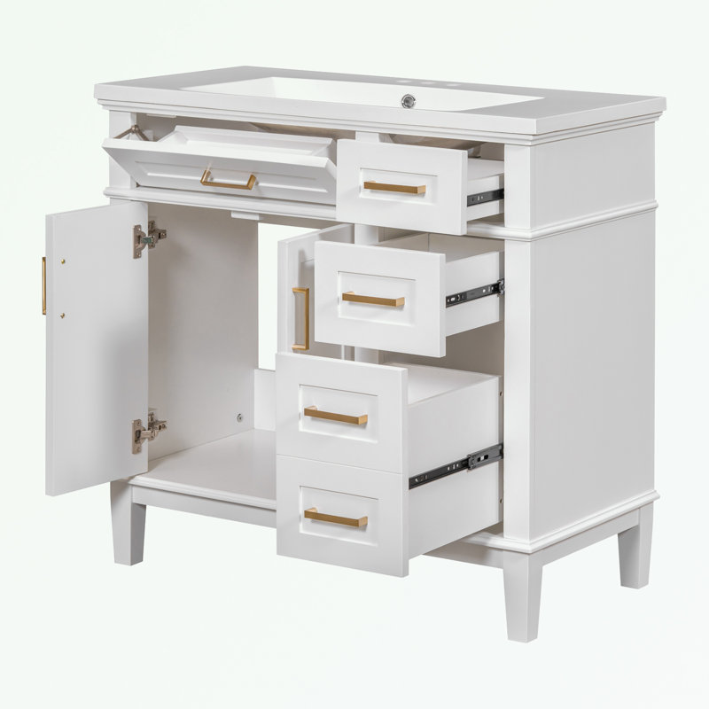Flavie 36'' Bathroom Vanity with Top, White