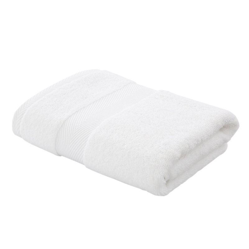 Silk Cotton Blend Towel, White