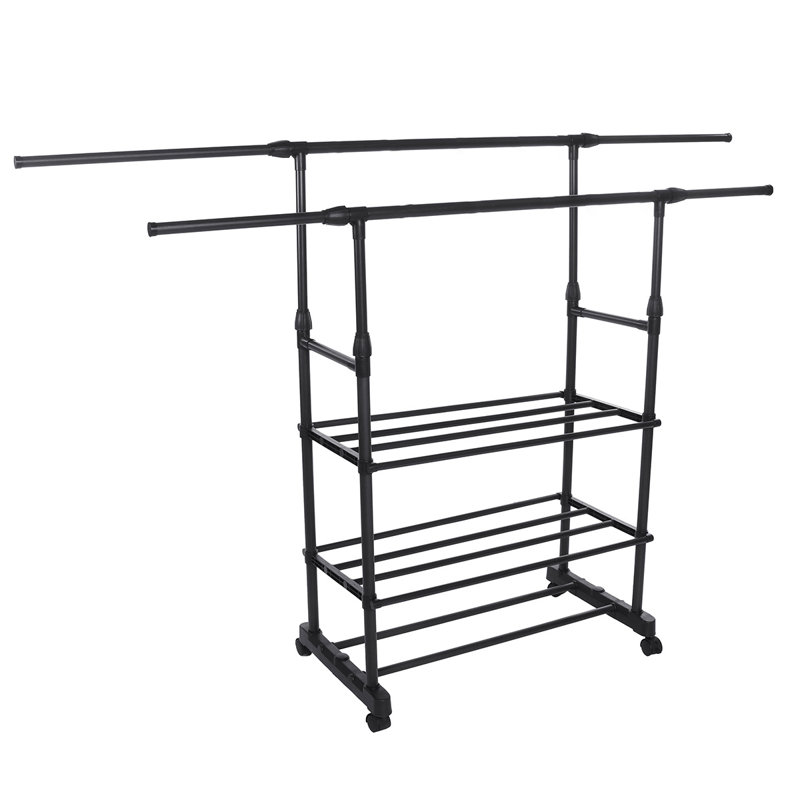 Akber Metal Adjustable Rolling Clothing Rack