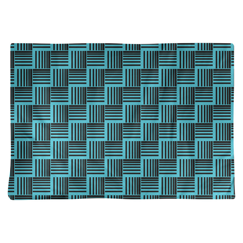 Napperon en coton à rayures de 18 po classique Baskettressées, Sarcelle / Noir, polyester