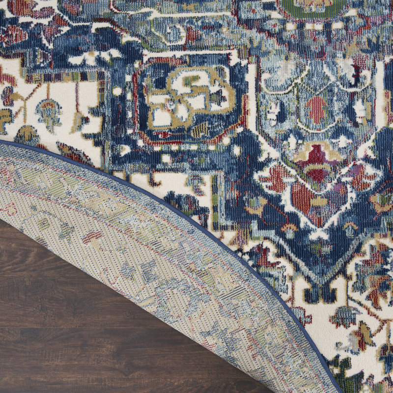 Sagadahoc Floral Indoor Rug, Round 4'
