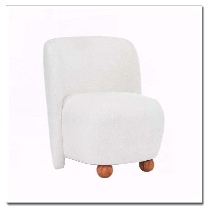 Chaises de salon rembourrées sans accoudoirs, Blanc