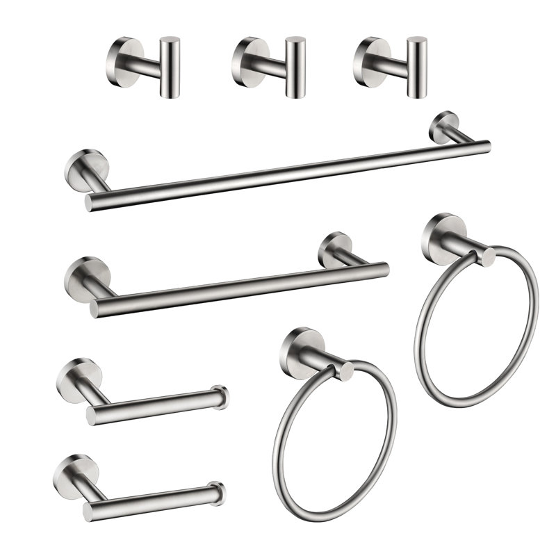 9 - Piece Bathroom Hardware Set, Brushed Nickel