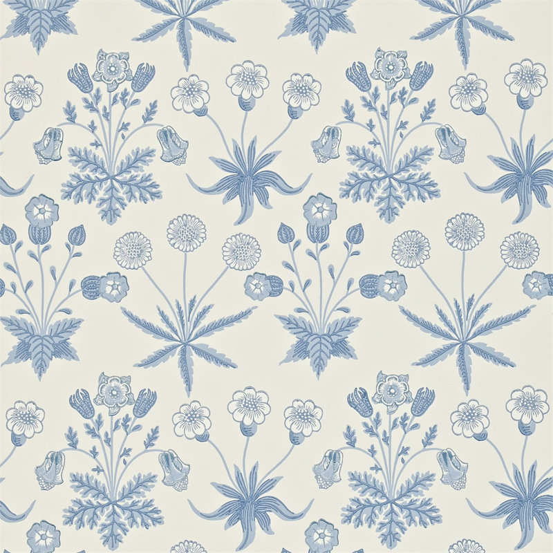 Daisy Wallpaper, Blue/Ivory