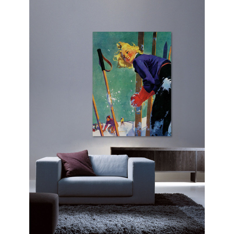 «Snow Fight» par Dominice Cammerota, reproduction sur toile tendue, 39" H x 30" W x 1.5" D
