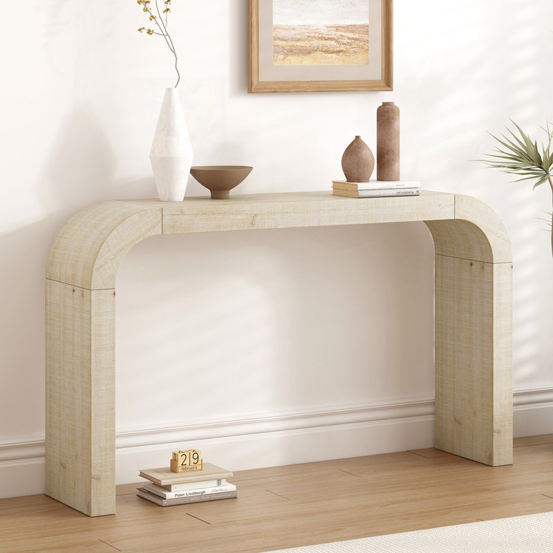 Console en bois 52 po, H 30,9 po x l 52,25 po x P 11,81 po, Naturel