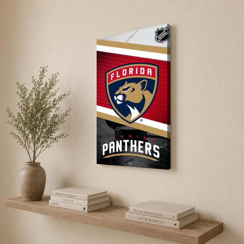 Décoration murale des Panthers de la Floride (LNH), H 36 po x l 24 po, Toile tendue, Ne s’applique pas
