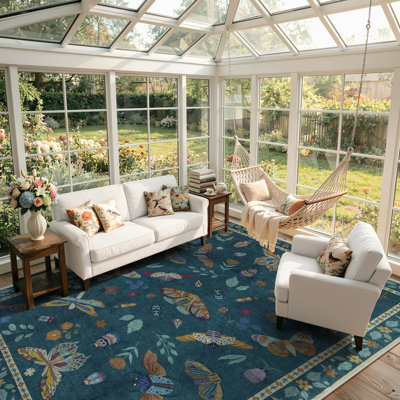 Goldene Animal & Insect Machine Washable Area Rugs with Non-Slip Backing for Living Room, Dining Room, Bedroom
