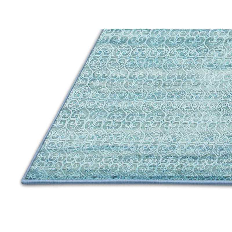 Tapis abstrait bleu, Rectangle 5 pi x 8 pi