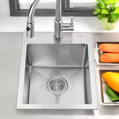 18'' L Drop-In Single Bowl Stainless Steel Kitchen Sink