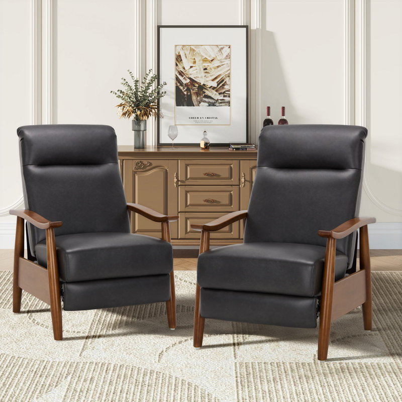 Fauteuil inclinable en cuir Penning, Noir