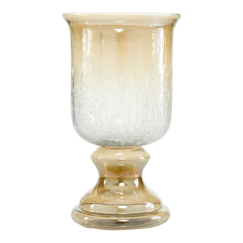 14" Glass Tabletop Hurricane, Bronze