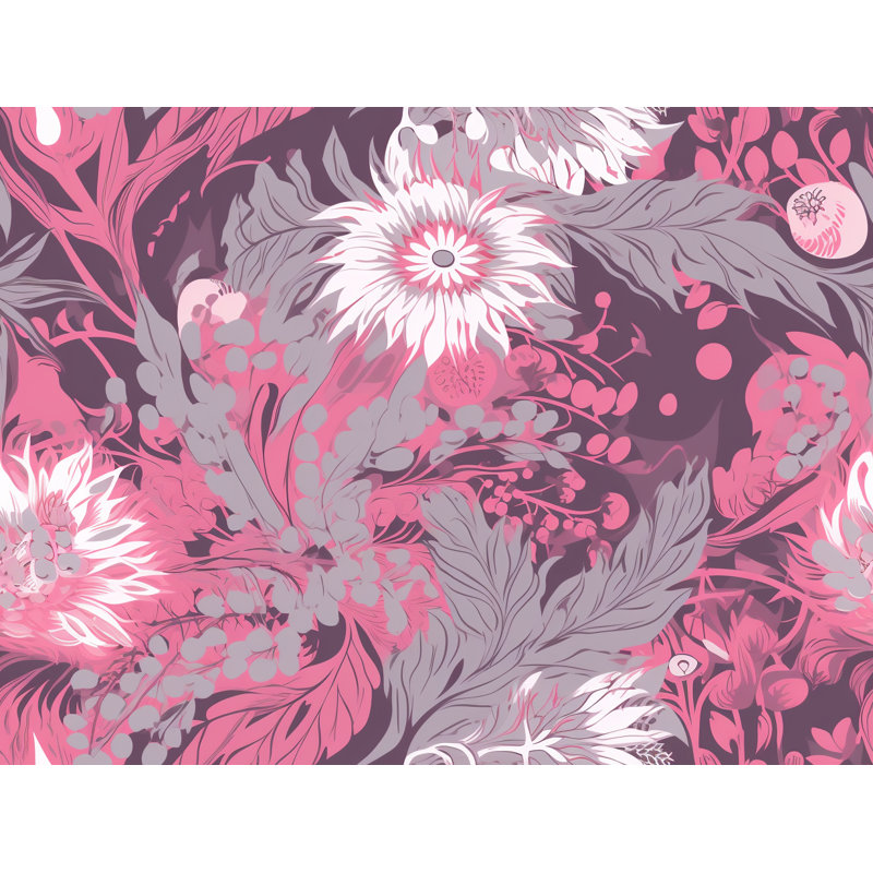 Rideaux de fenêtre floraux, rideaux botaniques roses, L 20 po x L 82 po