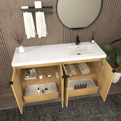 Monterey 59" Freestanding Bathroom Vanity with Reinforced Acrylic Right Sink