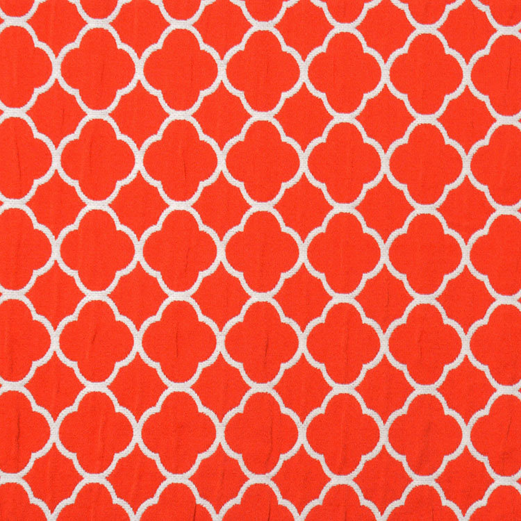 Quatrefoil Fabric, Red/White