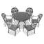 Ensemble de 7 pièces de mobilier de patio en aluminium coulé avec coussins bruns-1735796623
