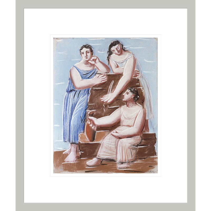 «Three Women at the Fountain» par Pablo Picasso, impression giclée sur cadre, 16.15" H x 13.75" W