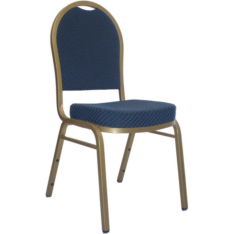 Chaise de banquet Ymir, Doré, Motif bleu marine