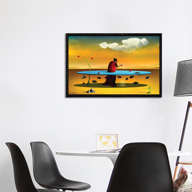 Pastor Com Rebanho (Shepherd With Flock) by Marcel Caram - Print on Canvas, 101.6 cm H x 66.04 cm W, Black Framed