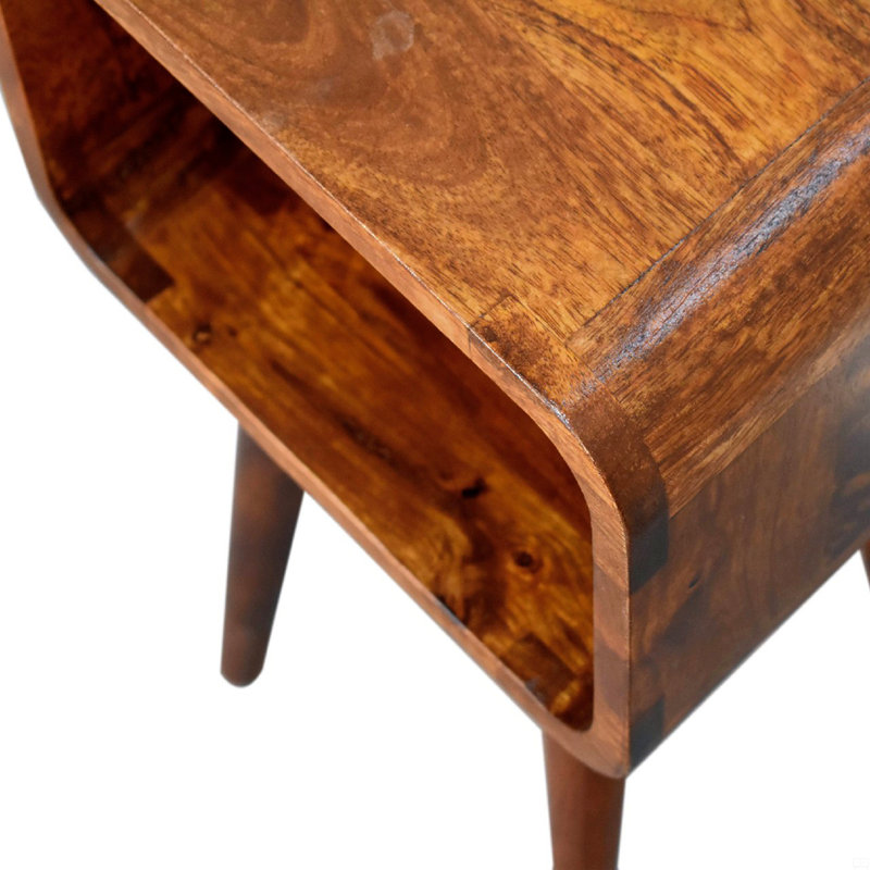 Mini Curved Open Bedside, Brown