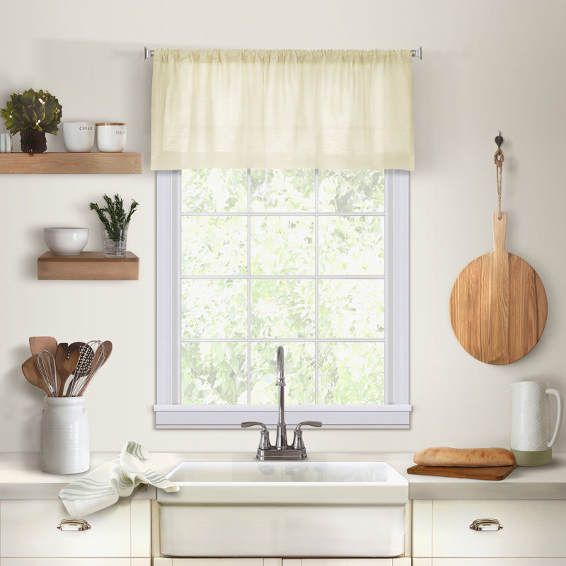 Reade Tailored Window Valance, Ivory