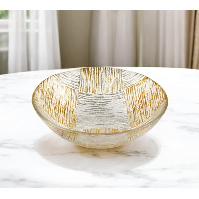 Bol décoratif contemporain en verre / argenté Alicja