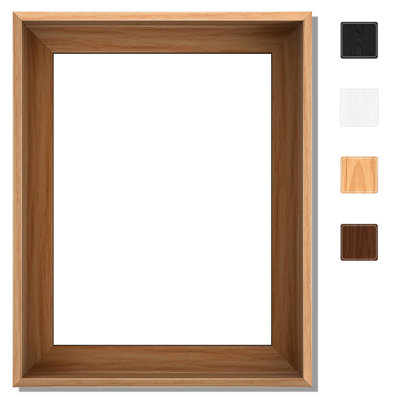 P&L Art Floating Canvas Frame for 8 x 10 Inch Canvas Painting 1-1/4" Deep, Light Brown Frame - Picture Art Wall Decor