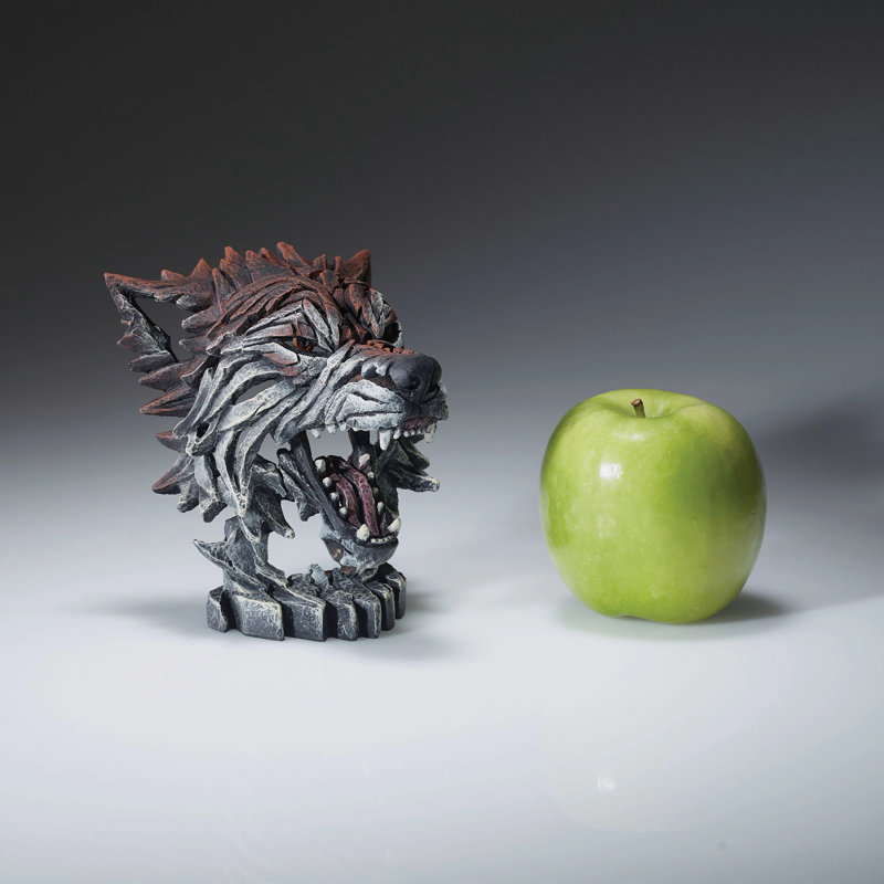 EDGE Sculpture Mini Wolf Bust Figurine 5in H