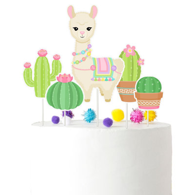 Ensemble de décoration de fête d'anniversaire pour fête de bébé, lama et cactus Fiesta