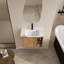 Meuble-lavabo mural 28 po avec lavabo en céramique blanche et porte à fermeture en douceur, emballage KD-559139684-559139685