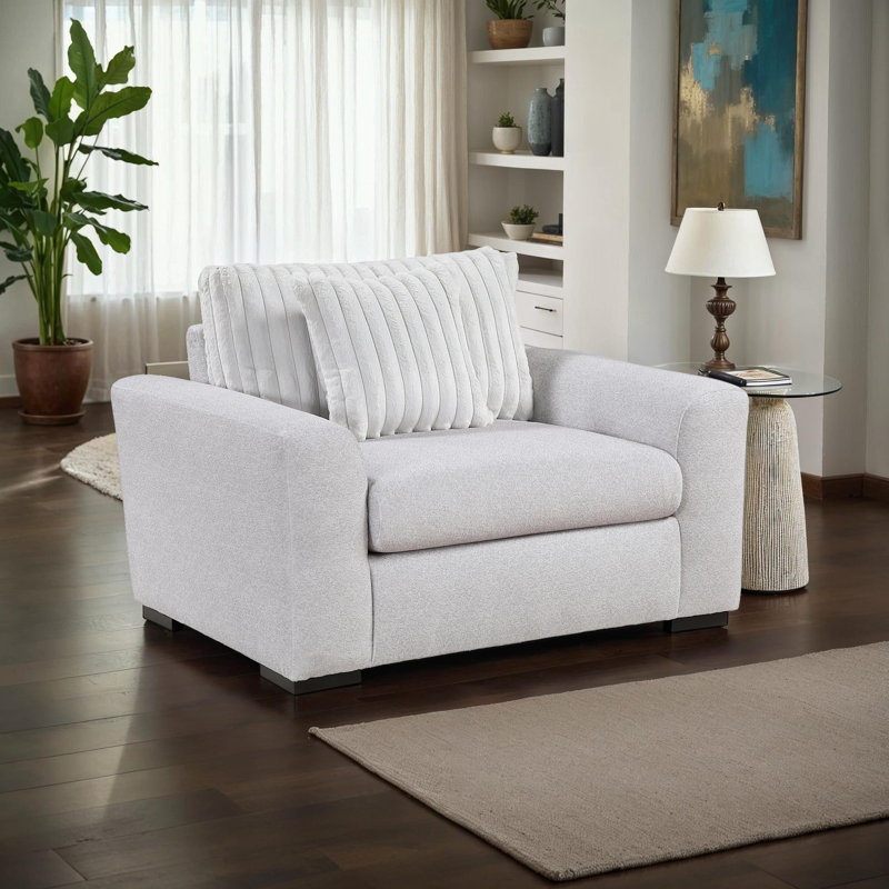 Fauteuil d'appoint moderne et contemporain Rufus, Microfibre grise