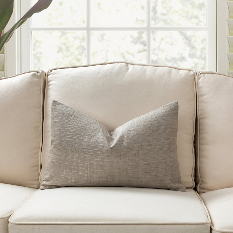 SEATTLE SOLID Cotton Blend Reversible Throw Pillow, Beige