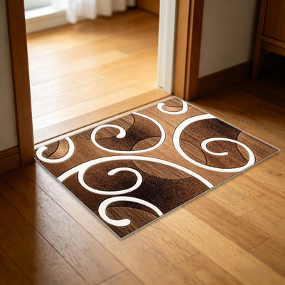 Brown   area rugs for Living Room, Soft and Comfortable, Suitable for all seasons, easy to maintain, machine washable Indoor floor mat, Under Table Farmhouse suitable for Bedroom, Dining Room, Study,  Balcony, Home Decor Patio