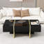 Table basse 47,2 po x 31,4 po minimaliste ultra brillante avec 2 tiroirs-220120093