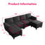 Ensemble de canapé modulaire en chenille de 102 pouces, canapé Cloud en forme de U avec repose-pieds de rangement, combinaison de canapé de salon bricolage-1960100998